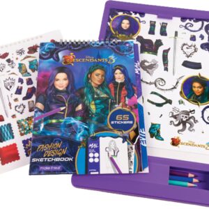 Make It Real Disney Descendants 3 Fashion Design Tracing Light Table for Girls - 9-Piece Set with Sketchbook, Stickers, Tracing Pages, Light-Up Table -...