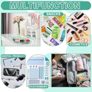 Snack Bag for Travel - Clear Chenille Varsity Letter Flat Pouch with Zipper, 12.2×8.46 inch Waterproof Clear Nylon Preppy Patch Makeup Cosmetic tote Bags for Women Girls