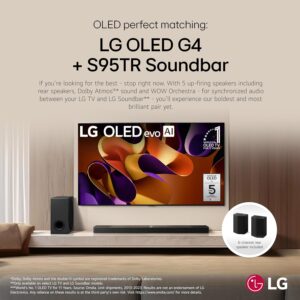 LG 77-Inch Class OLED evo G4 Series Smart TV 4K Processor Flat Screen with Alexa Built-in (OLED77G4WUA, 2024), 9.1.5 ch. Sound Bar with Wireless Dolby Atmos...