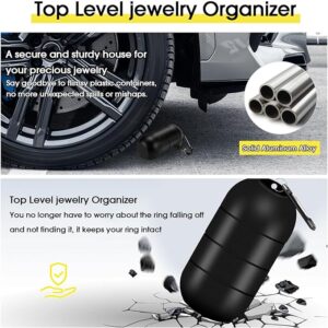 OAOLEER Travel Ring & Jewelry Keychain Holder - 3 Layers, Small Necklace & Bracelet Holder for Gym Sports Bag (Black 3 Layer)