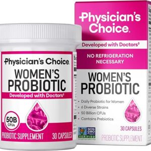 Physician's CHOICE Probiotics for Women - PH Balance, Digestive, UT, & Feminine Health - 50 Billion CFU - 6 Unique Strains for Her - Organic Prebiotics, Cranberry Extract+ - Women Probiotic - 30 CT