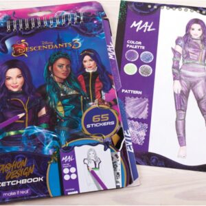 Make It Real Disney Descendants 3 Fashion Design Tracing Light Table for Girls - 9-Piece Set with Sketchbook, Stickers, Tracing Pages, Light-Up Table -...
