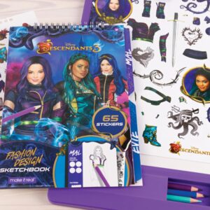 Make It Real Disney Descendants 3 Fashion Design Tracing Light Table for Girls - 9-Piece Set with Sketchbook, Stickers, Tracing Pages, Light-Up Table -...