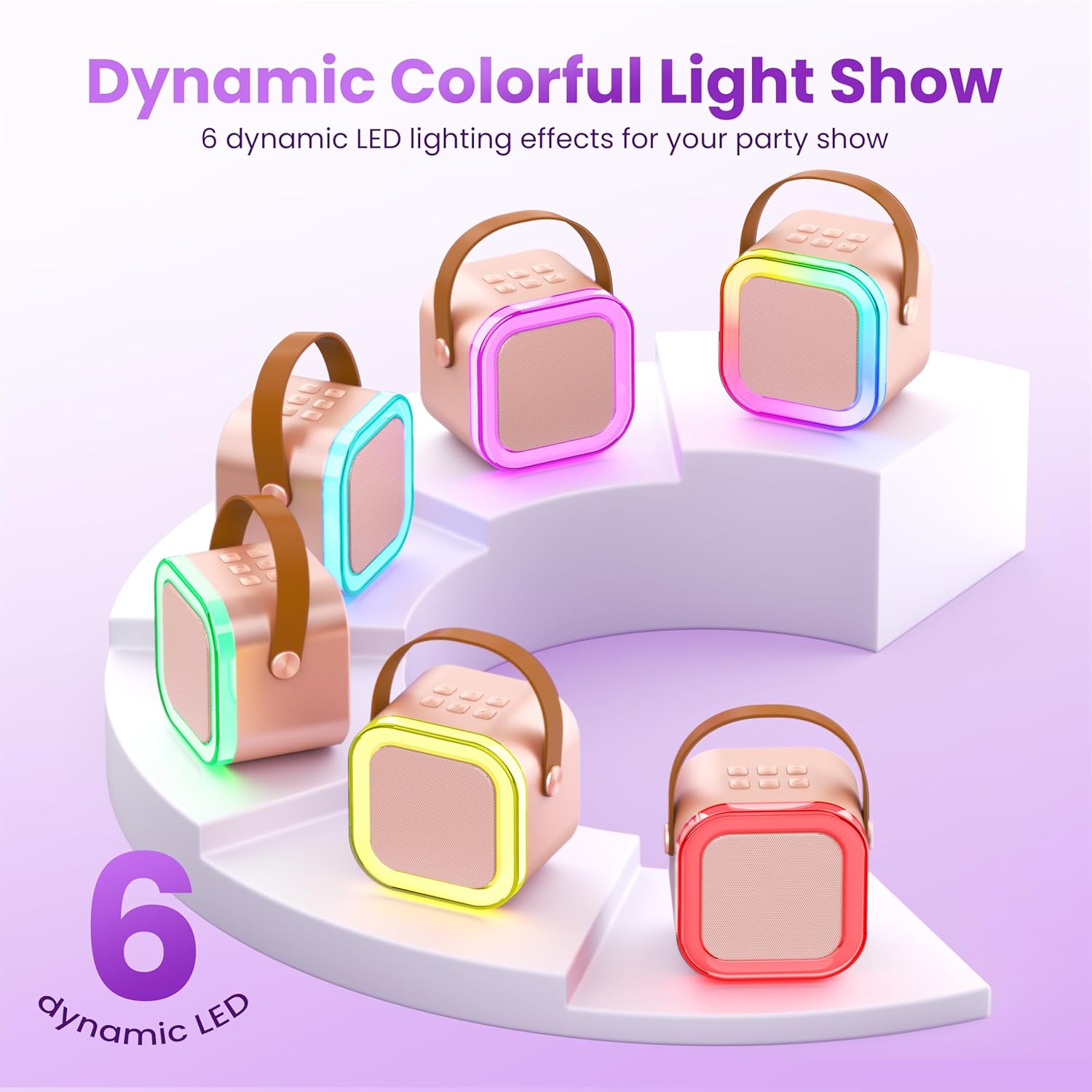 Mini Karaoke Machine for Kids Adults, 2026 TOP Birthday Gifts for Girls Boys 3,4,5,6,7,8+Year Old Toddler Kids Toys, Portable Bluetooth Speaker with 2 Wireless Karaoke Microphones Player Easter(Black) - Image 4