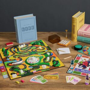 WS Game Company Collection of 15 Vintage Bookshelf Board Games Including Scrabble, Monopoly, Clue, Yahtzee, Chess, Boggle, Candy Land, Connect Four, & Sorry! - Classic Family Games for Kids & Adults