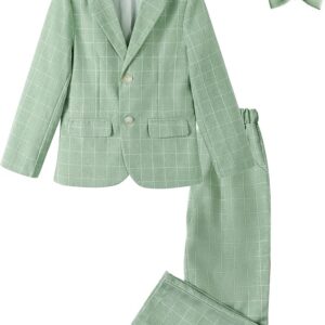 LOLANTA Boys Suit Wedding Ring Bearer Outfit Kids Suit Set, Blazer Pants Bow Tie Dress Clothes Formal Wear