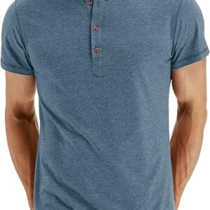 Sailwind Mens Henley Short Sleeve T-Shirt Cotton Casual Shirt