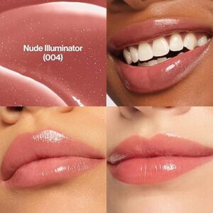 REVLON Super Lustrous Glass Shine Balm, Hydrating Tinted Lip Balm with Hyaluronic Acid, Aloe & Rose Quartz, 004 Nude Illuminator, 0.11 oz