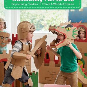 BEAVERBOT Dinosaur Kids Cardboard Cutter for Ages 3+, Safe Bladeless Power Tool for Cardboard Crafts, DIY STEM & STEAM Educational Construction Kit,...