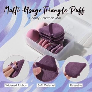 Makeup Sponge Set BS-MALL Triangle Puff 14 Pcs for Liquid, Cream, and Powder, Multi-colored Makeup Sponges and Mini Sponge with Case (A-Purple)