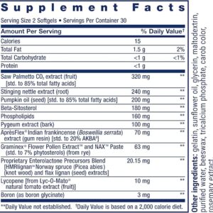 Life Extension Ultra Prostate Formula, Saw Palmetto for Men, pygeum, stinging Nettle Root, lycopene, Prostate Health, Urination Flow, PSA, Non-GMO, Gluten-Free, 60 softgels