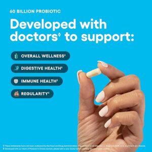 Physician's CHOICE Probiotics 60 Billion CFU - 10 Strains + Organic Prebiotics - Immune, Digestive & Gut Health - Supports Occasional Constipation, Diarrhea, Gas & Bloating - for Women & Men - 84ct
