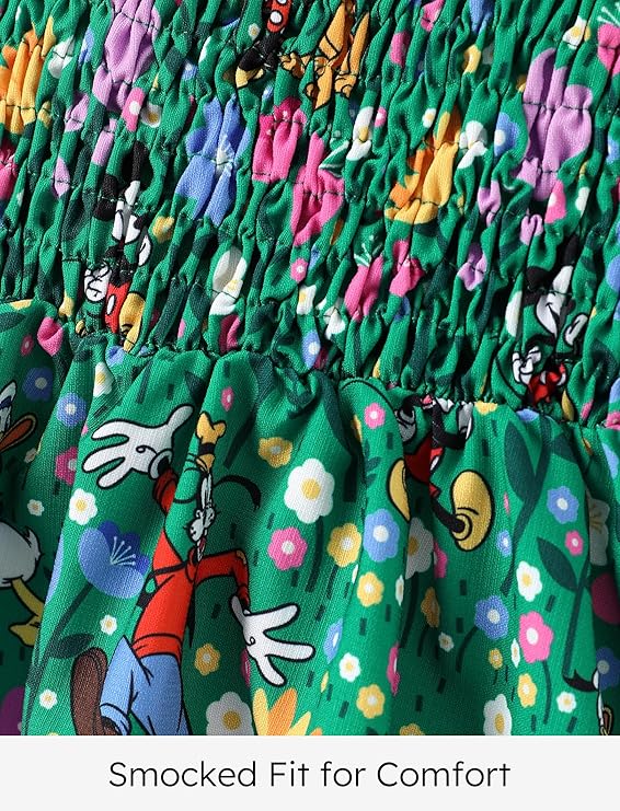 Disney Princess Frozen Elsa Minnie Stitch Toddler Girl Dress Bow Tie Straps Smocked Summer Outfit Birthday Party Clothes 2-9Y - Image 5