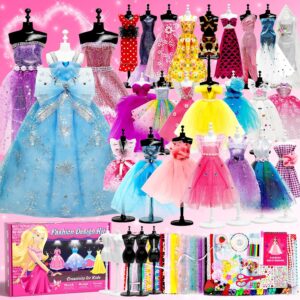 Axirata 1500+PCS Fashion Designer Kit for Girls with Fashion Sketchbook & 5 Mannequins, Creativity DIY Arts & Crafts Kit for Kids Sewing Kit for...