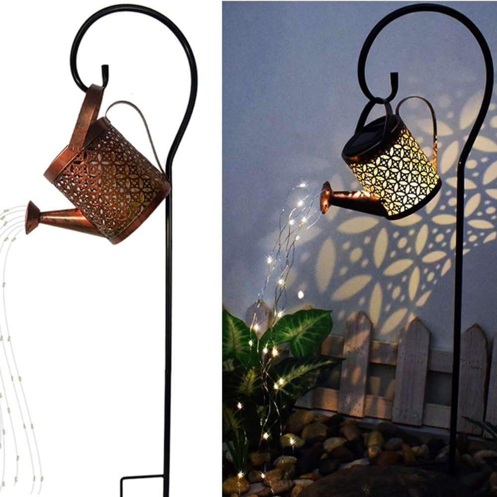 Solar Lanterns Outdoor Waterproof,Metal Watering Can Garden Decor Ornaments,Yard Art Hanging Path Lights,Outside Patio Decorations,Gardening Birthday Gifts...