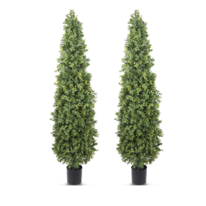 Artificial Boxwood Topiary Tree 4FT Fake Topiary Tree Faux Potted Topiary Plant for Porch Home Garden Decor 2Pack