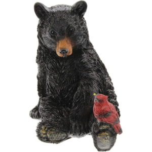 The Bridge Collection Black Bear and Cardinal Friend Figurine