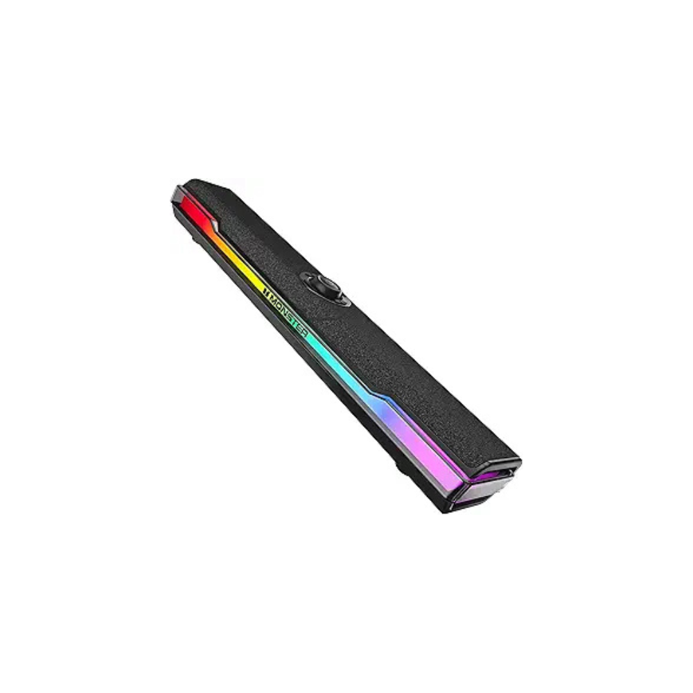 Monster S330 Computer Speakers, HiFi Stereo Sound PC Speakers, Bluetooth 6.0 Computer Sound Bar with Dynamic RGB Light, USB/Type-C Plug & Play, Gaming Speakers for Computer Desktop, PC, Laptop, Tablet