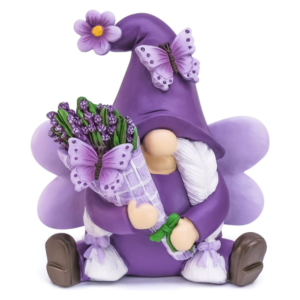 KnomeKo Spring Decor Lavender Gnomes, Easter Garden Gnomes Resin Figurines Lavender Decor, Spring Home Decorations Gifts for Women