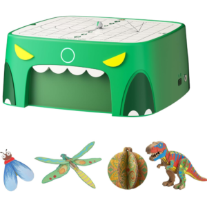 BEAVERBOT Dinosaur Kids Cardboard Cutter for Ages 3+, Safe Bladeless Power Tool for Cardboard Crafts, DIY STEM & STEAM Educational Construction Kit,...