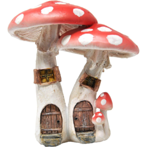 Top Collection Miniature Fairy Garden & Terrarium Cute Mushroom Houses with Pick Decor, Red, Small