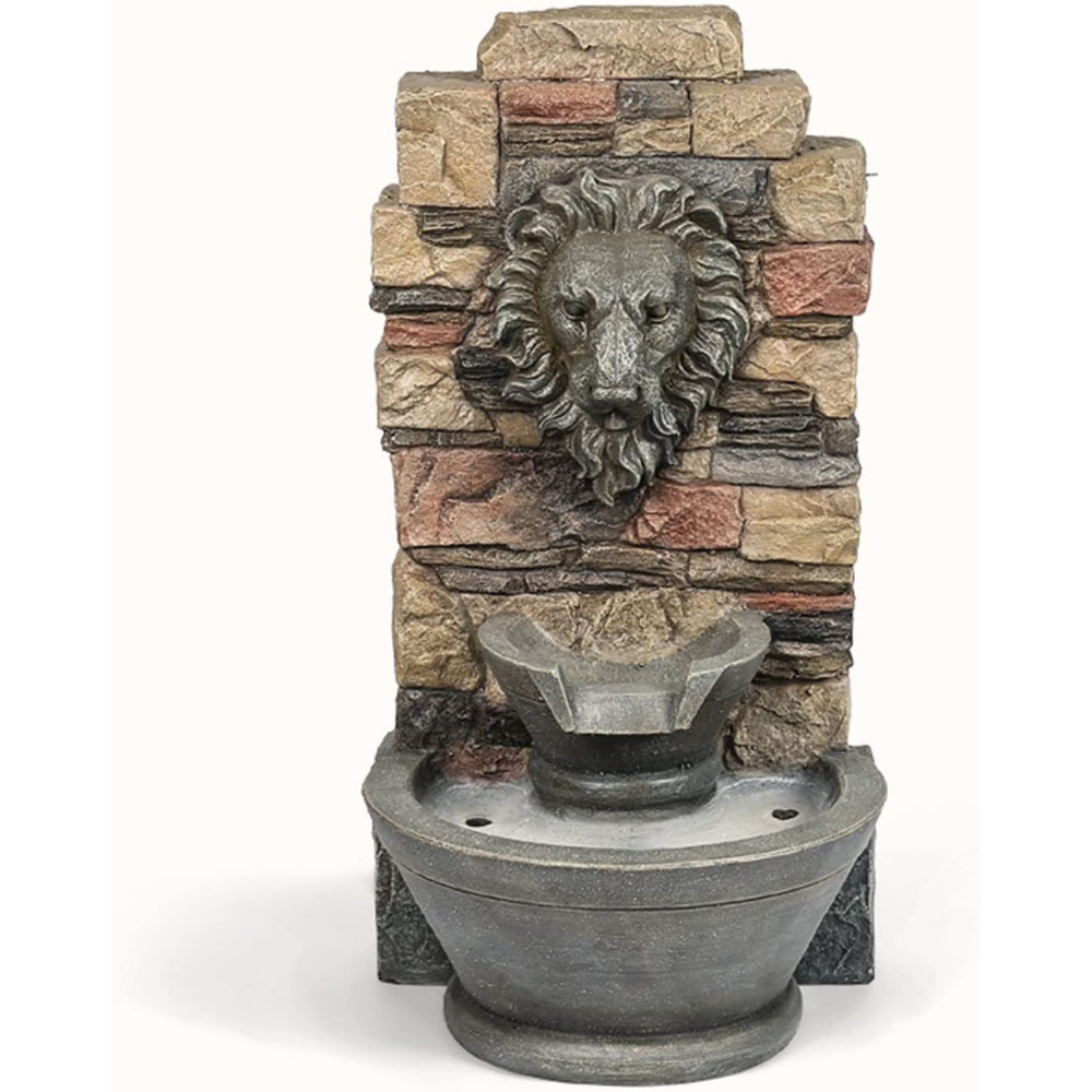 Outdoor Water Fountains Yard Art Decor Home Resin Fountain Courtyard Art Outdoor Lion Water Fountain Yard Art Decor for Garden Patio Deck Porch