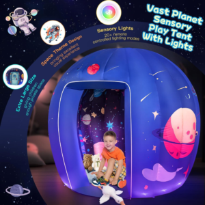 Subao Sensory Tent for Kids & Adults,Astronaut Galaxy Inflatable Light Up Sensory Toys for Autism & ADHD,Kids Tent for Home School Classroom Party...