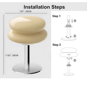 Glivpny Mushroom Lamp Table Lamp for Night Stands,Mid Century Modern Desk Lamps for Bedroom, Vintage Dimmable Bedside Small Lamps, Cute Cool Home Room...