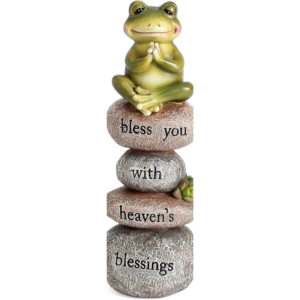 Garden Yoga Frog Statue Decor Meditation Zen Yoga Frog Figurines for Home and Garden Decoration, Gifts for Women Patio Yard Lawn Outdoor Sculptures, Bless You
