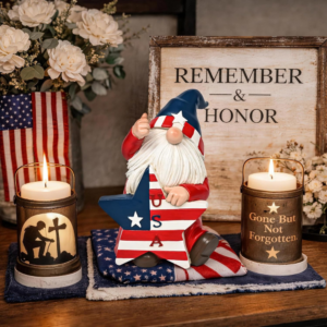 Gnomes Statues for Patriotic Decorations 6", 4th of July Decorations, Stars and Stripes Gnomes Figurines for Office Living Room Bedroom Garden and Windowsill, Memorial Day Gift for Home Decor