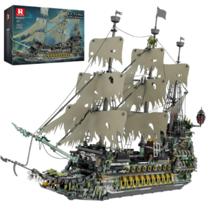 Reobrix Pirate Ship Building Sets, MOC Flying Dutchman Model Toy Boat,Green Ghost Ship Building Blocks Sets 66037,Toy Sets for Adults,Halloween Home Decor...