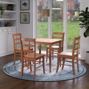 Groveland 5-Pc Dining Set, Table & 4 Chairs, Light Oak