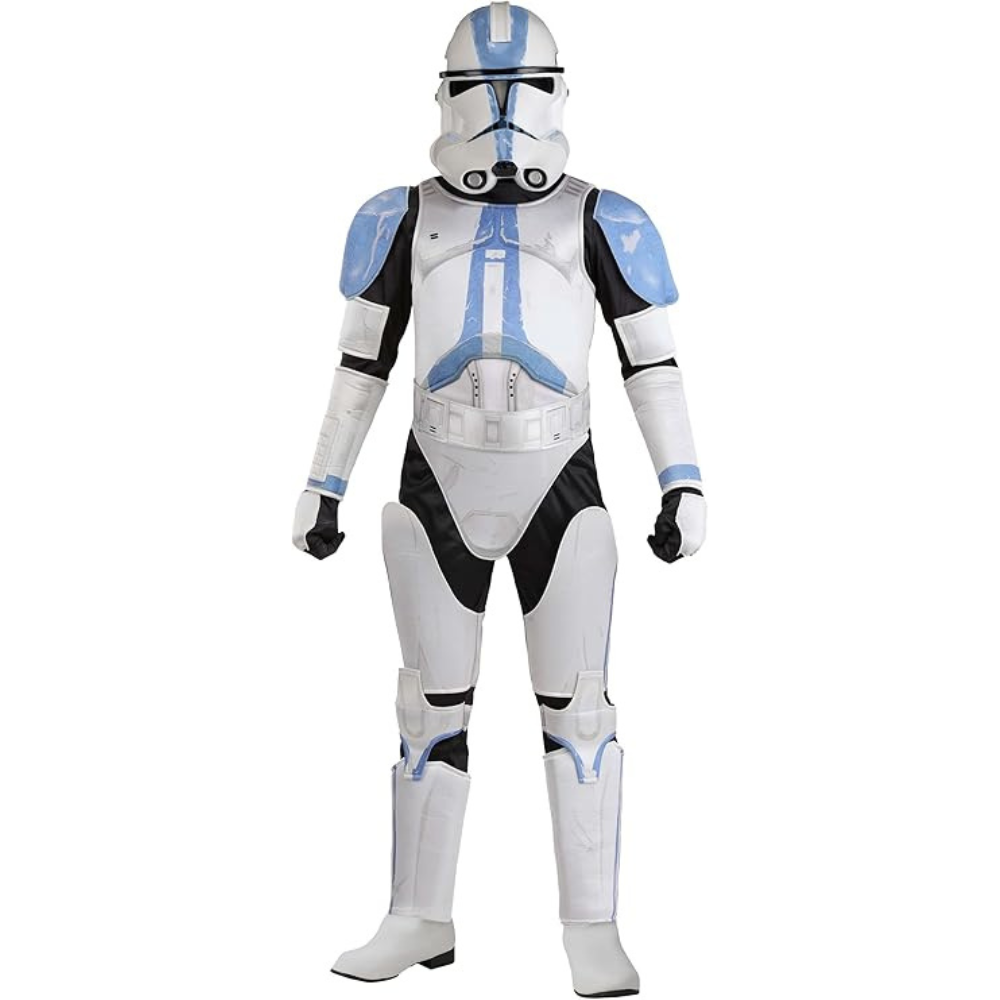 Deluxe Star Wars Clone Trooper Costume for Kid's - Jumpsuit, Armor, Hood, Gloves & Mask - Boy's Star Wars Halloween Outfit