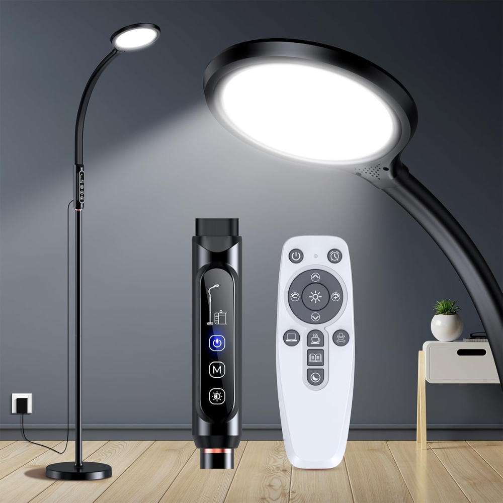 FBBJFF Happy Light Therapy lamp 11000 Lux, LED UV-Free Sunlight lamp,Full Spectrum Happy Therapy lamp with 10 Adjustable Brightness Levels, 2 in 1...