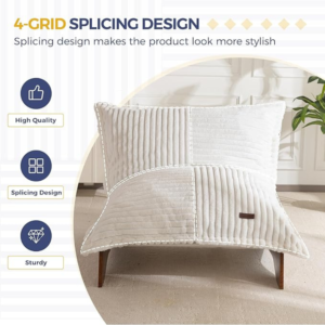 MAXYOYO Adjustable Living Room Chair, 3-Position Bean Bag Chair with Removable Cover, Upholstered Accent Chair with Frame, Soft Reclining Lounge for Bedroom, Apartment, Office, Beige