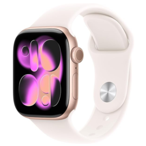 Apple Watch Series 11 [GPS 42mm] Smartwatch with Rose Gold Aluminum Case with Light Blush Sport Band - S/M. Sleep Score, Fitness Tracker, Health Monitoring, Always-On Display, Water Resistant
