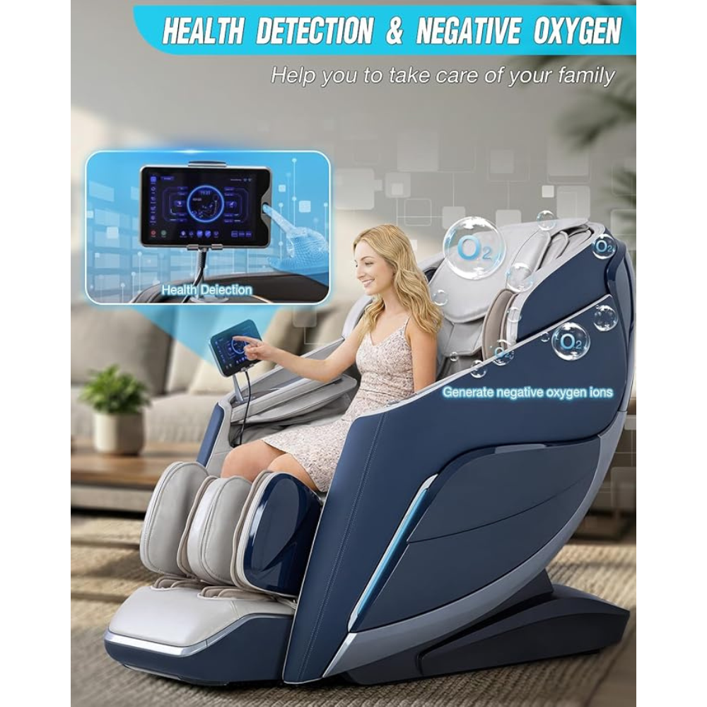 Alfine A710 pro 4D Massage Chair Full Body Zero Gravity Recliner with SL Track๏ผshiatsu Back Massager with Heat, Health Detection, APP Control and Electric Calfrest Extension
