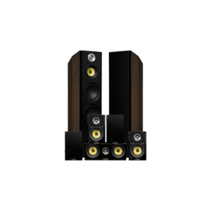 Fluance Signature HiFi Surround Sound Home Theater 7.0 Channel Speaker System Including 3-Way Floorstanding Towers, Center Channel, Surround and Rear Surround Speakers - Natural Walnut (HF70WR)