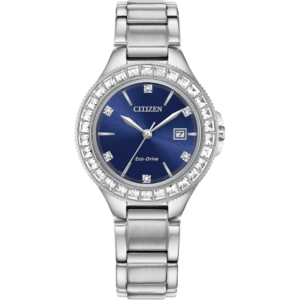 Citizen Ladies' Silhouette Crystal Eco-Drive Watch, 3-Hand Date, Stainless Steel