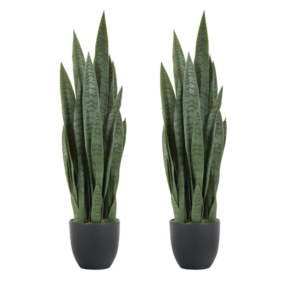 Worth Garden 3ft Artificial Snake Plant Fake Sansevieria Indoor Outdoor, 28 Thick Leaves Lifelike Faux Silk Plant, Home Decor Mother in Law Tongue Plant...