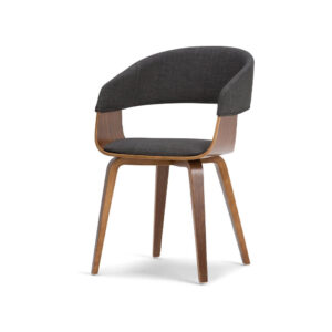 Armen Living Jaguar Dining Chair in Charcoal Fabric